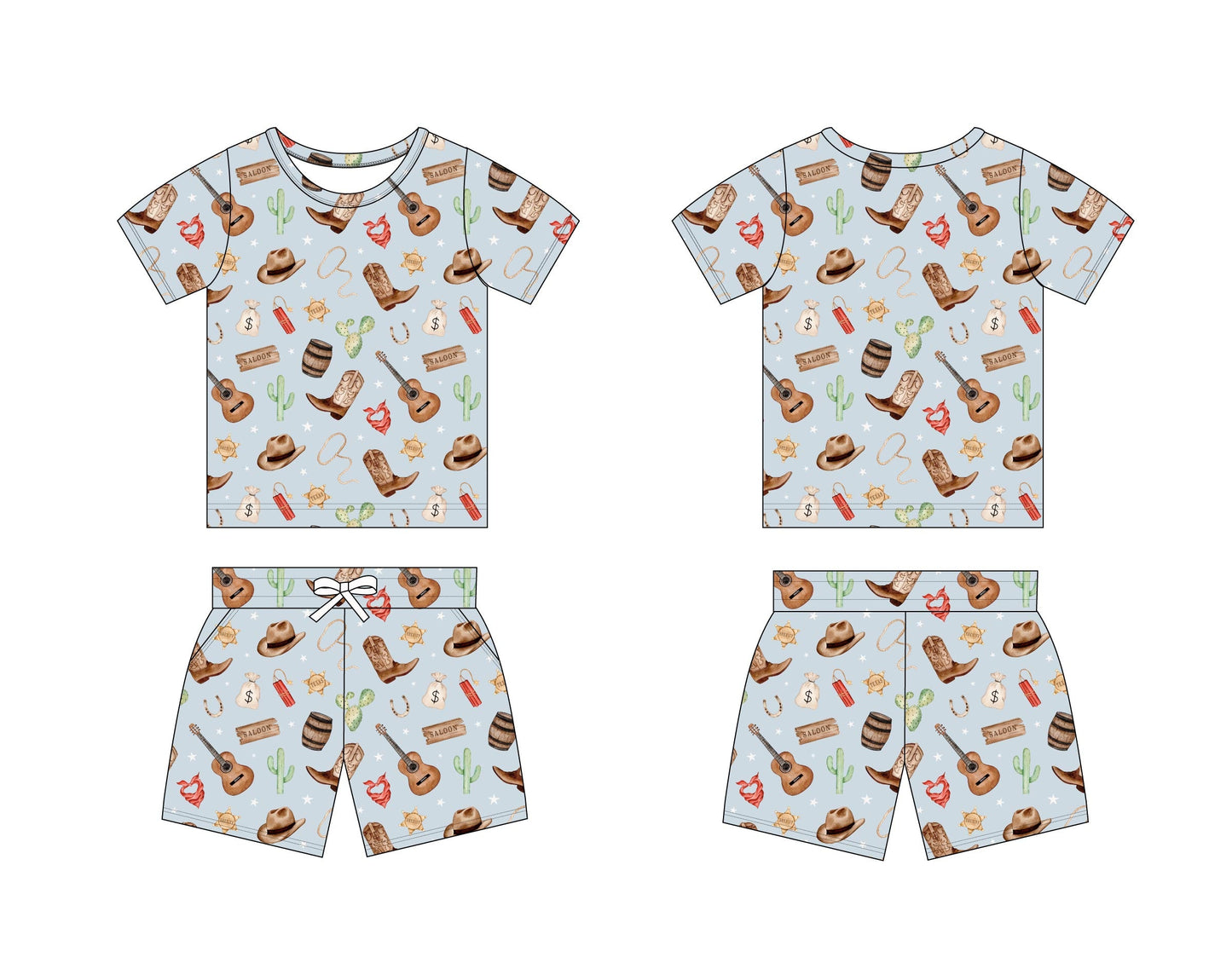 Cowboy Western Farm - Pocket Short Set