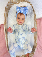 Blue Belle Ribbed Bamboo Zippy Pajamas Romper