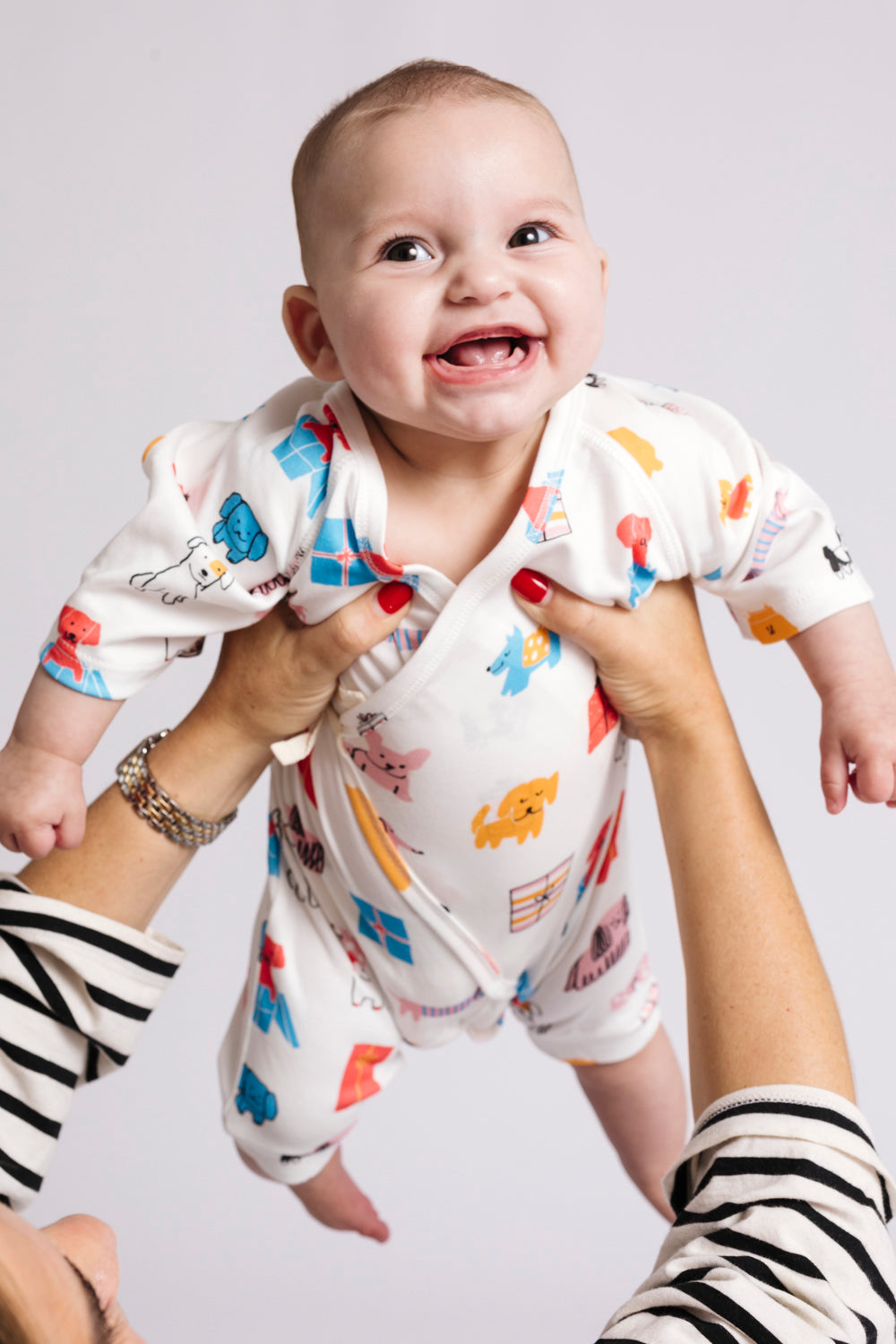 Puppy Party Baby Kimono Onesie