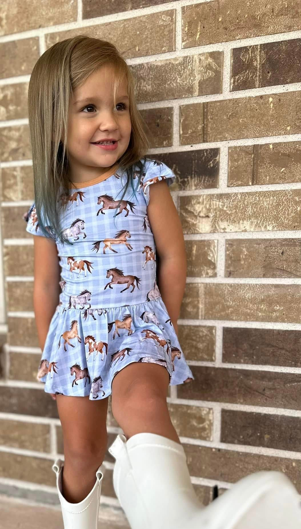 Neigh-ty Night - Horse Farm Bodysuit Romper Dress