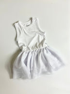 Solid White - Tutu Bodysuit Romper Dress
