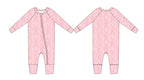 Pink Toile - Zippy Floral Zipper Romper