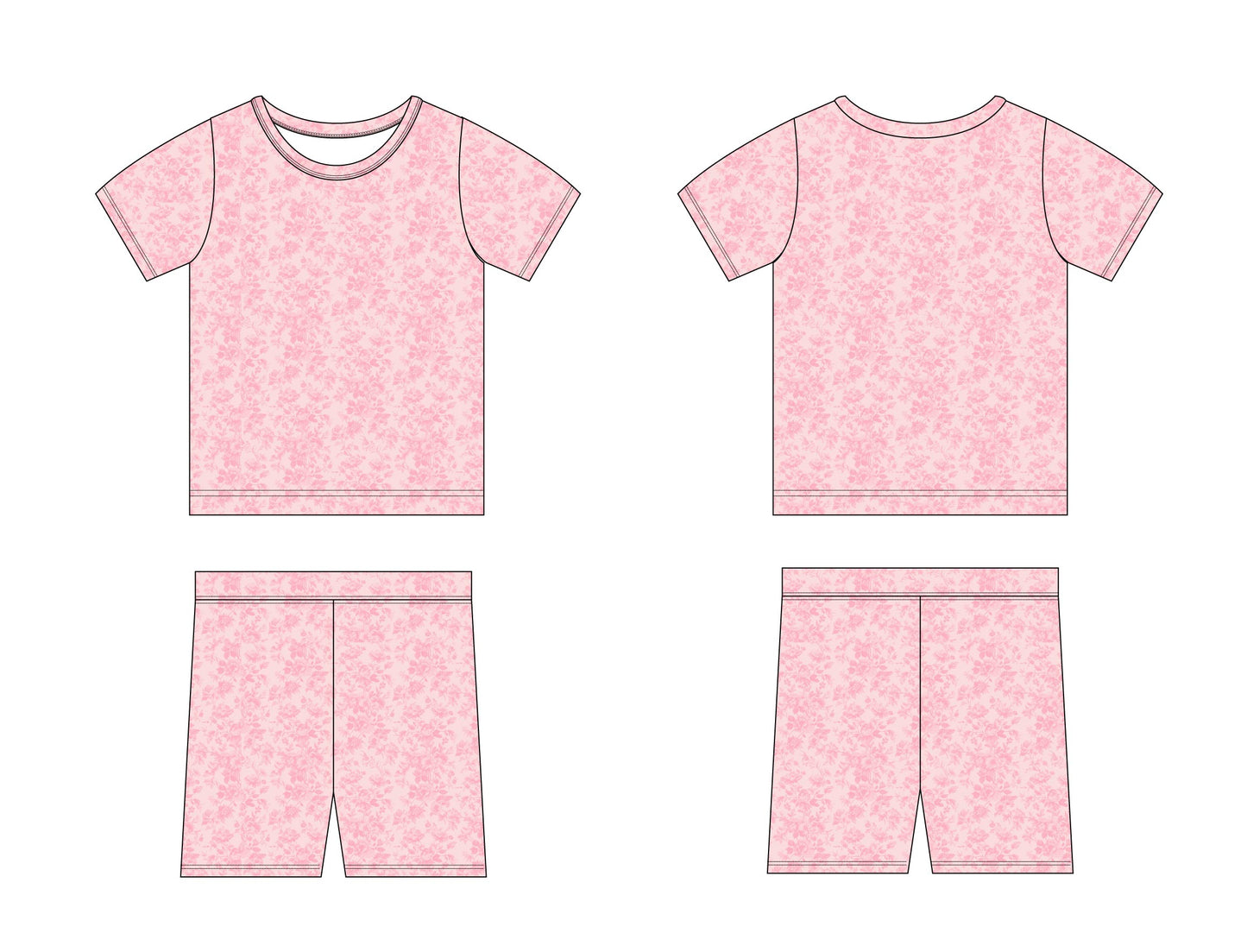 Pink Toile - Floral Short Set