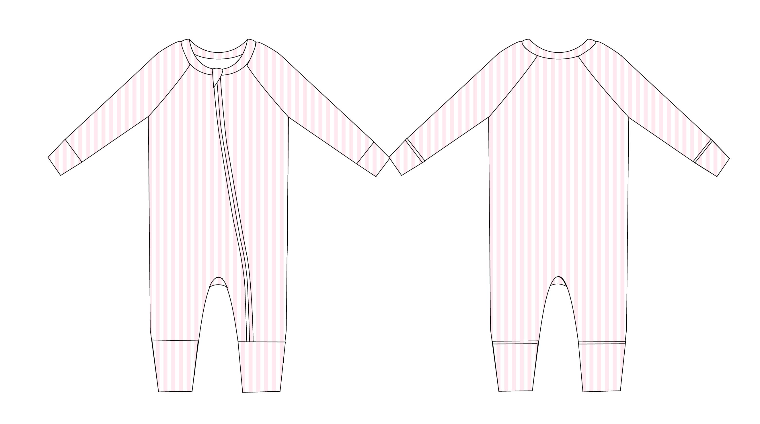Pink Stripes - Zippy Zipper Romper