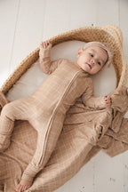 Cinnamon Cider Grid - Zipper Romper