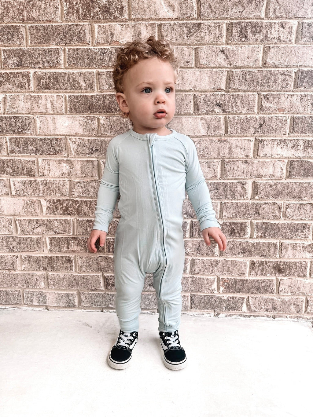 Powder Blue - Zippy Zipper Romper