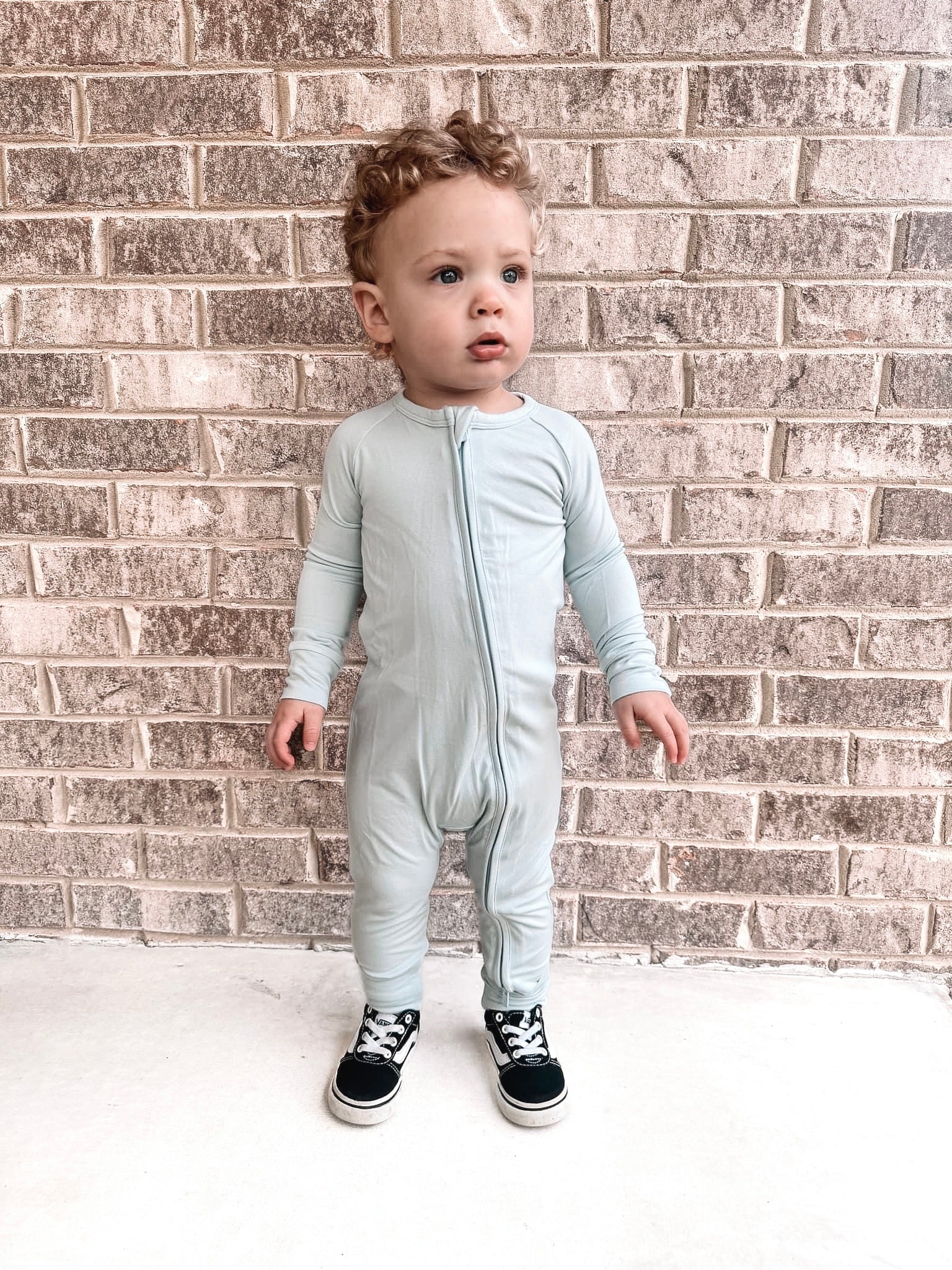 Powder Blue - Zippy Zipper Romper