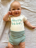 2/3T Fold-Over Bloomers | Baby & Toddler | Luxury Bamboo | Seafoam