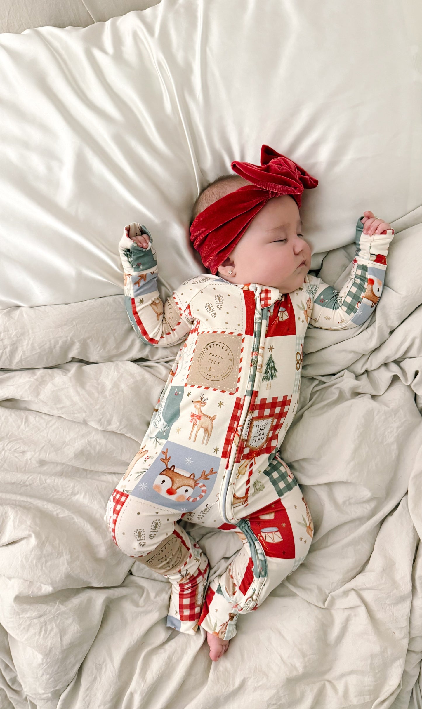 Christmas Patchwork Bamboo Pajamas - Zippy