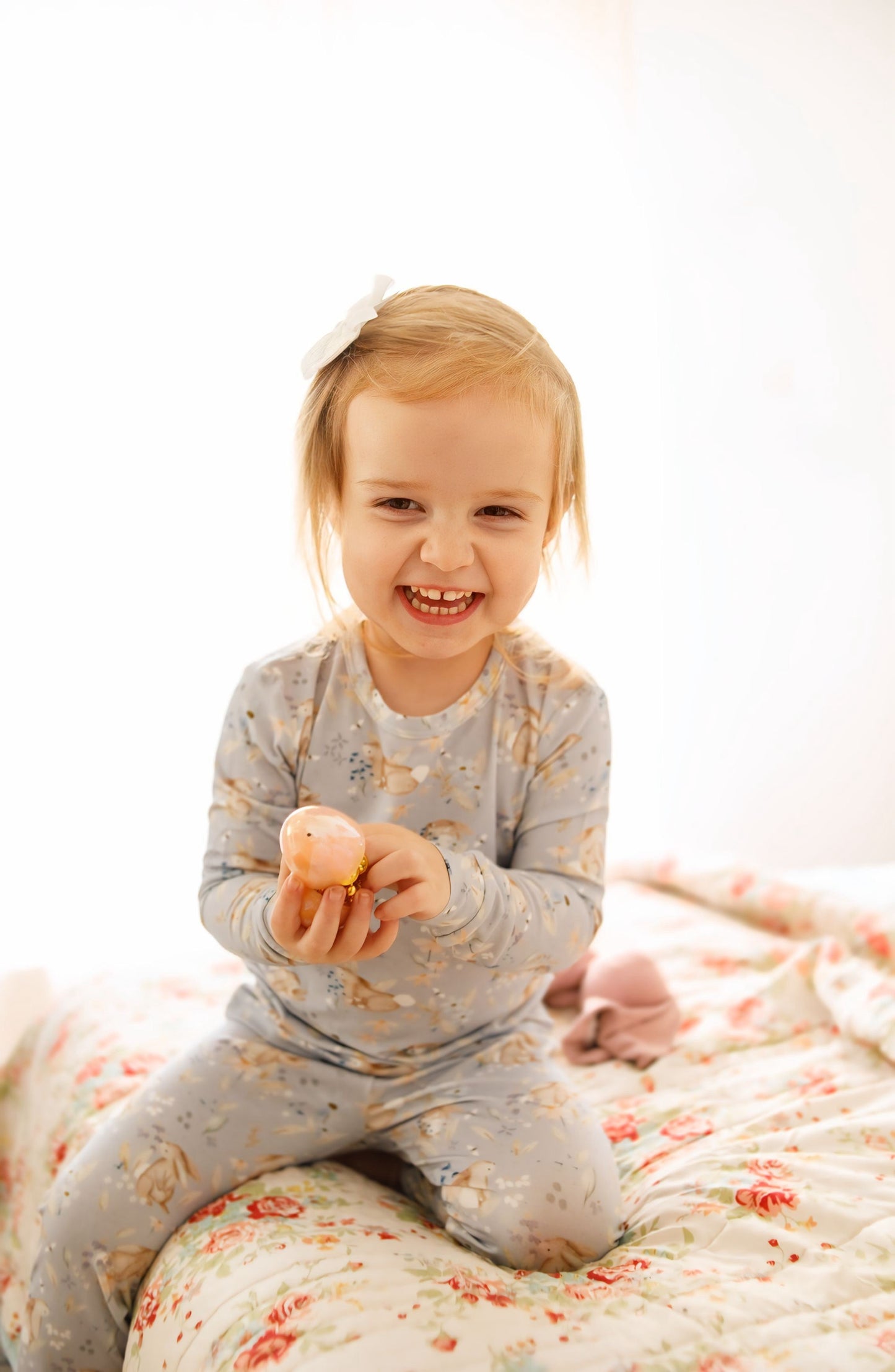 Bunny Blossoms 2pc Floral Bamboo Pajamas