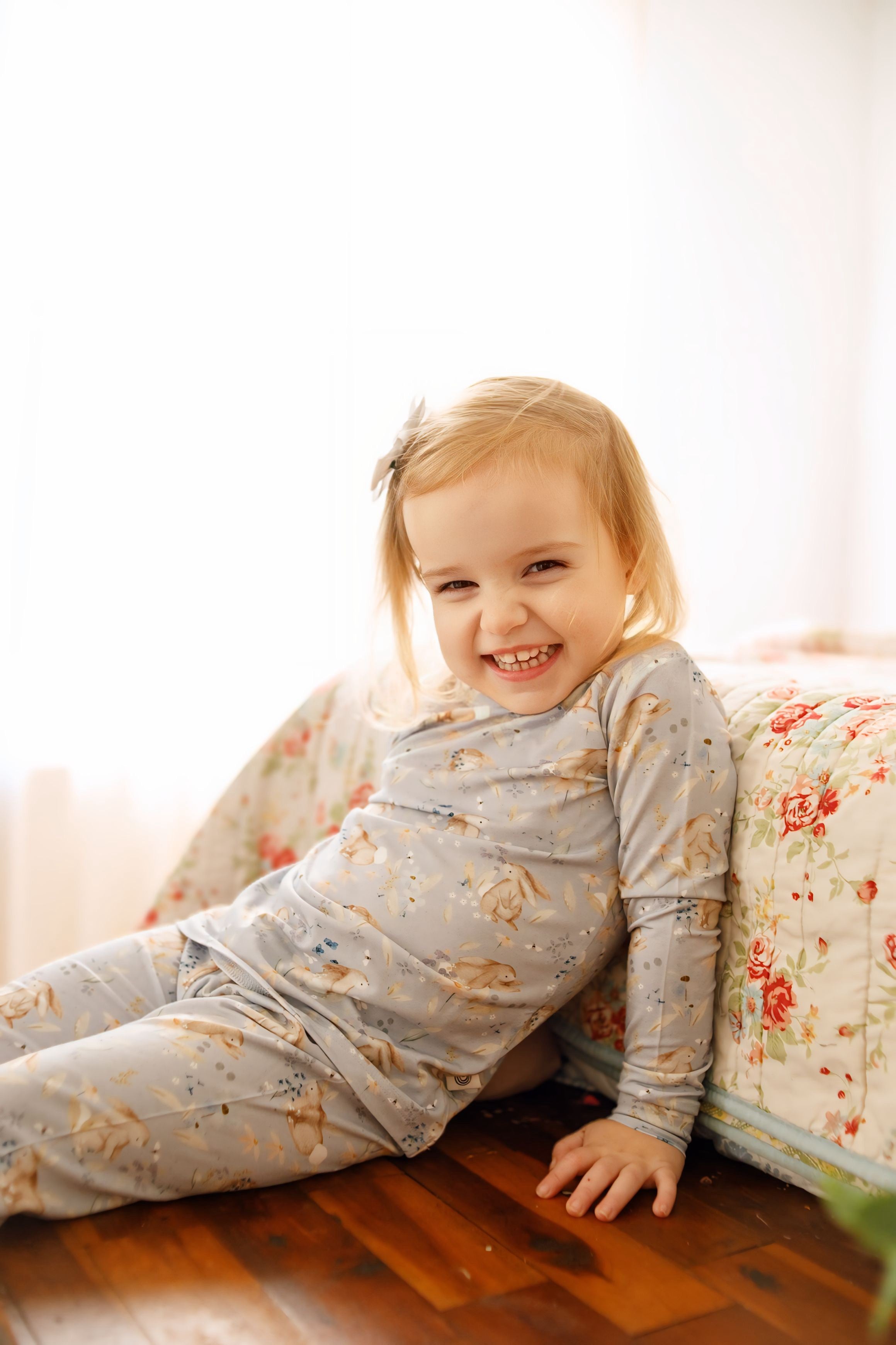 Bunny Blossoms 2pc Floral Bamboo Pajamas