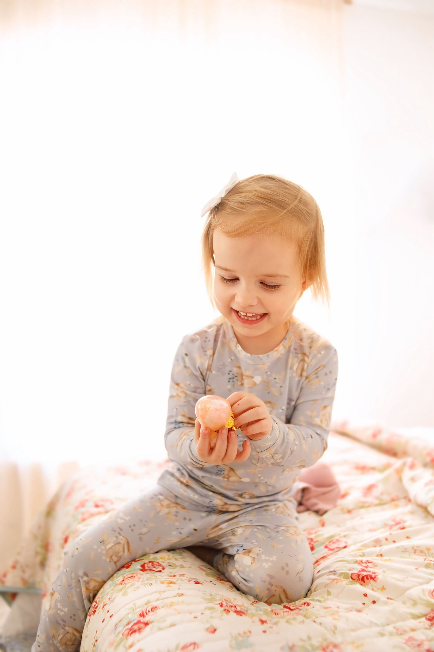 Bunny Blossoms 2pc Floral Bamboo Pajamas