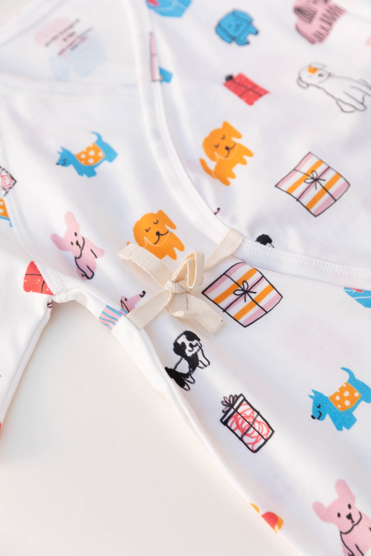 Puppy Party Baby Kimono Onesie