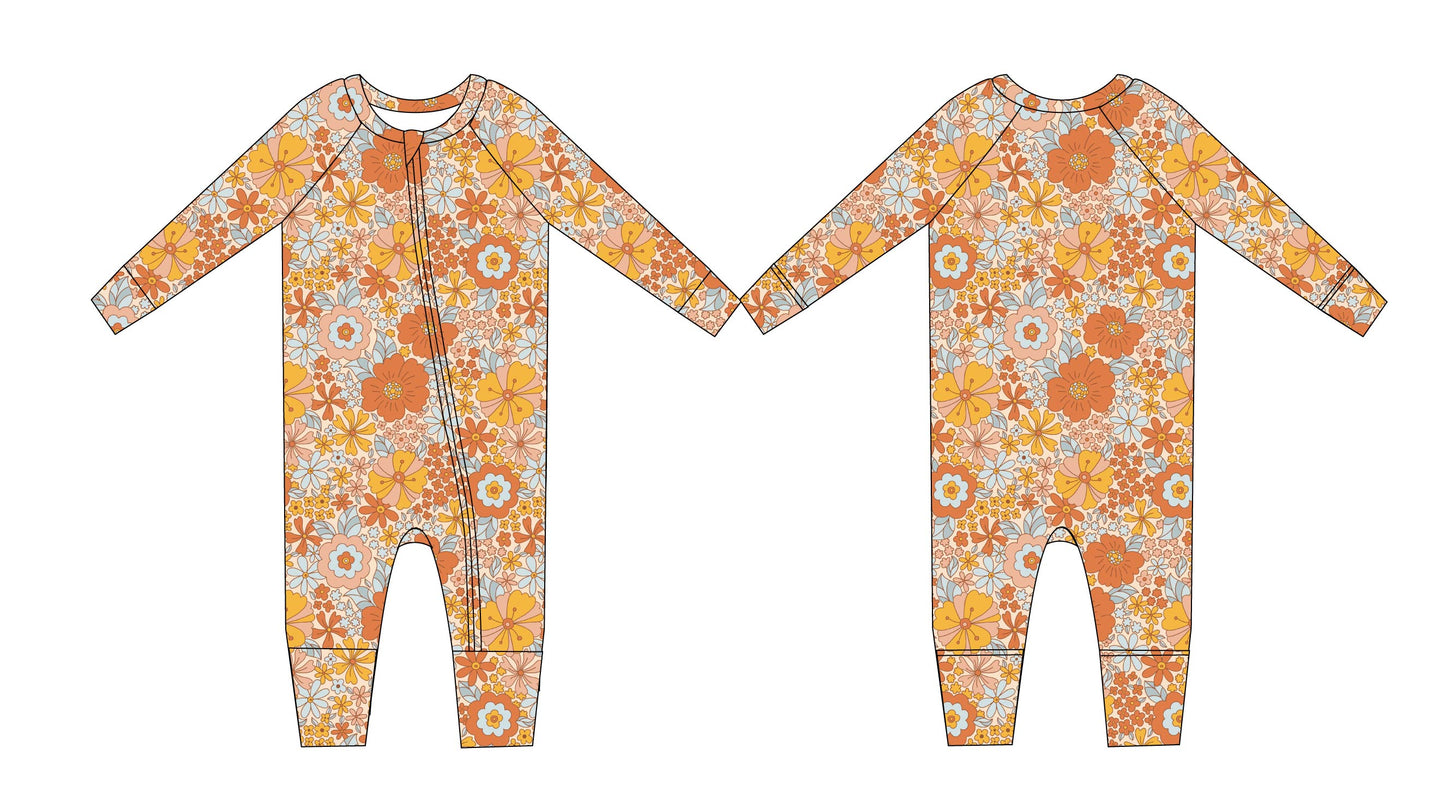 Marigold - Zippy Floral Zipper Romper