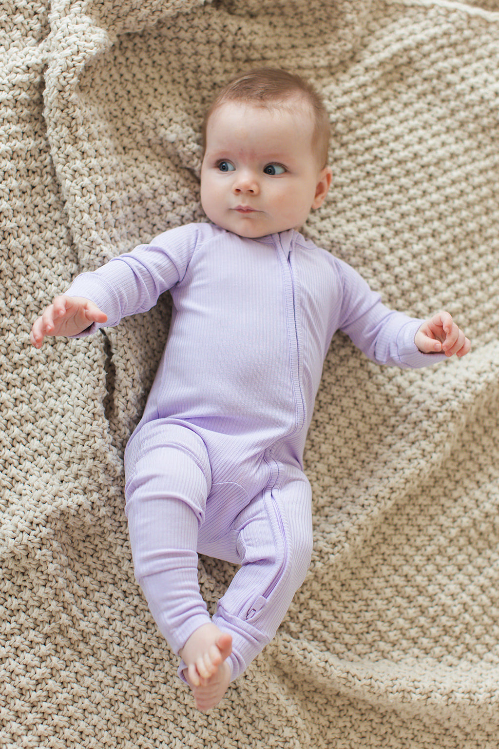 Hydrangea (ribbed) - Zippy Zipper Romper
