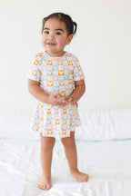 Checkerboard Charm - Bodysuit Romper Dress
