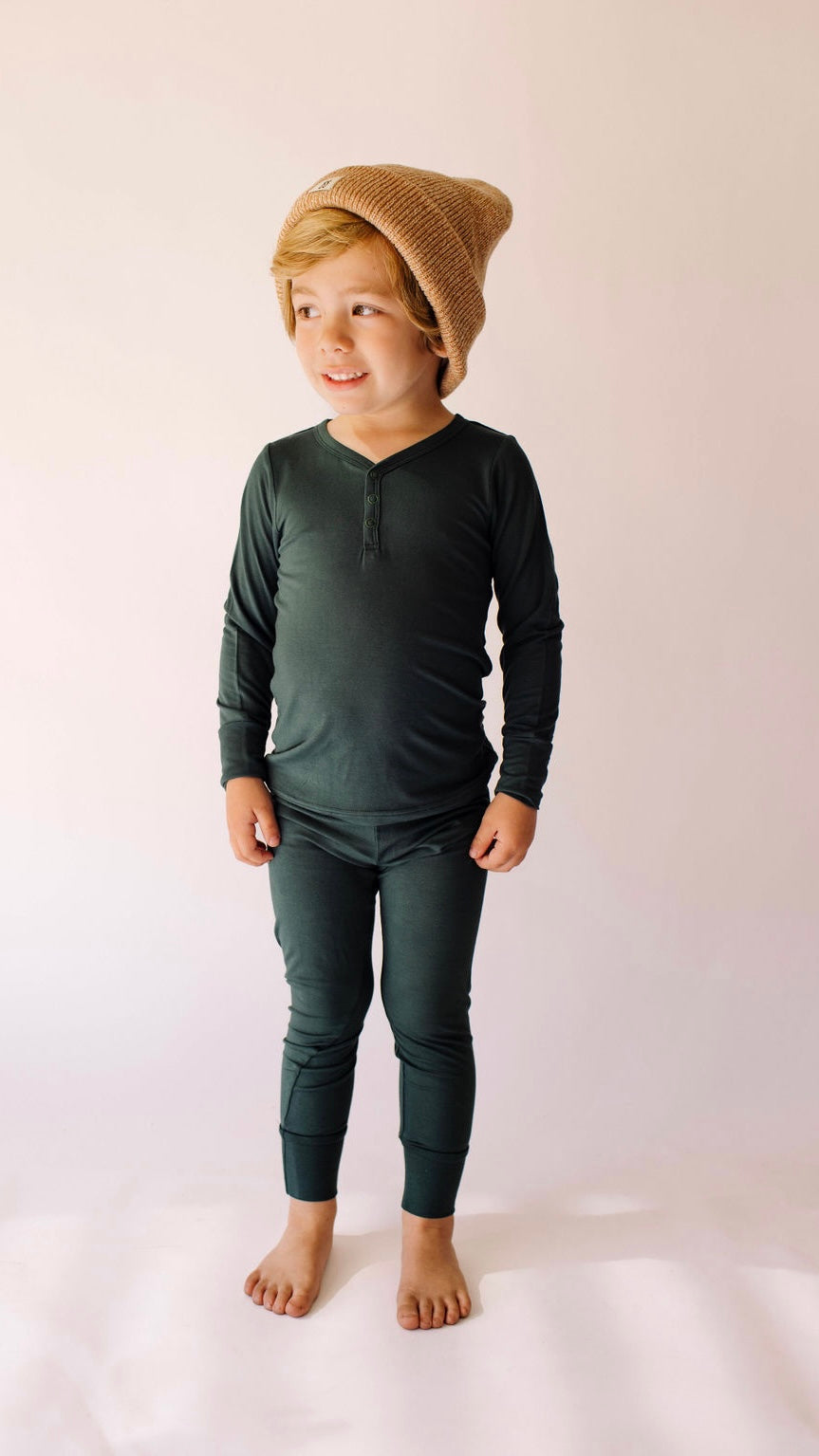Bamboo Two Piece Pajamas Set | Emerald