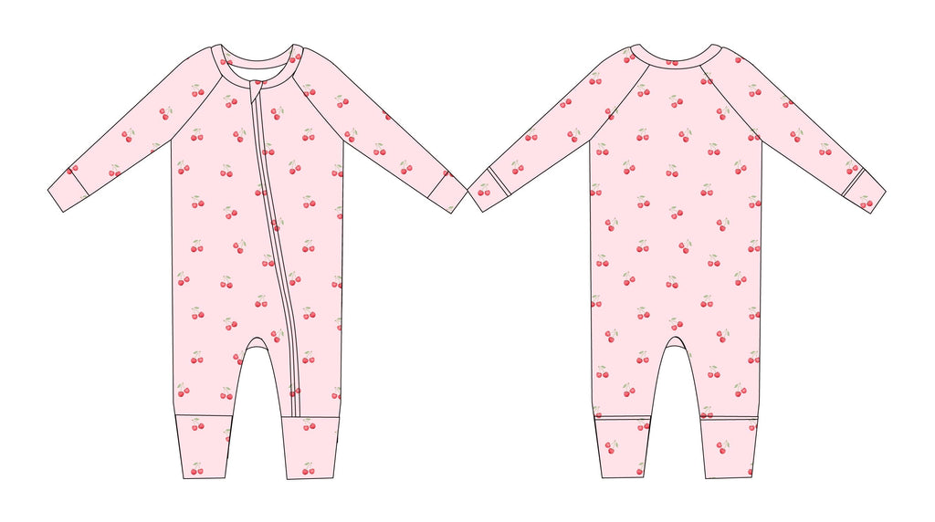 Cherry (ribbed) - Zippy Zipper Romper