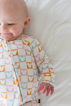 Checkerboard Charm - Zippy Zipper Romper