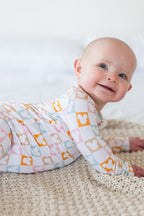 Checkerboard Charm - Zippy Zipper Romper