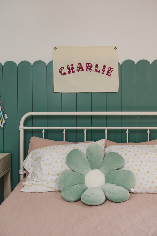 Custom Canvas Name Banner - Daisy Font