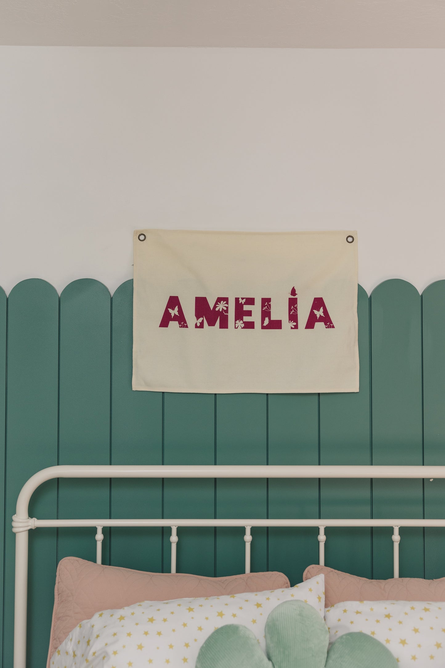 Custom Canvas Name Banner - Butterfly Font