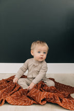 Oatmeal Organic Cotton Ribbed Snap Romper