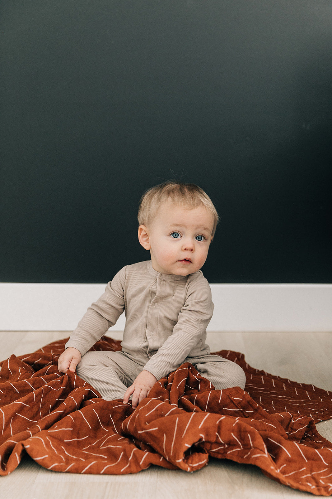 Oatmeal Organic Cotton Ribbed Snap Romper