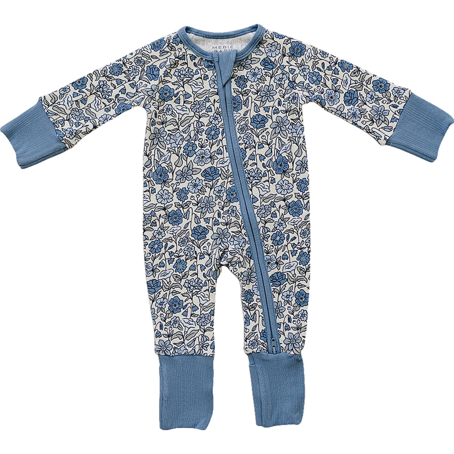 Bluebell Pointelle Floral Bamboo Zipper Romper