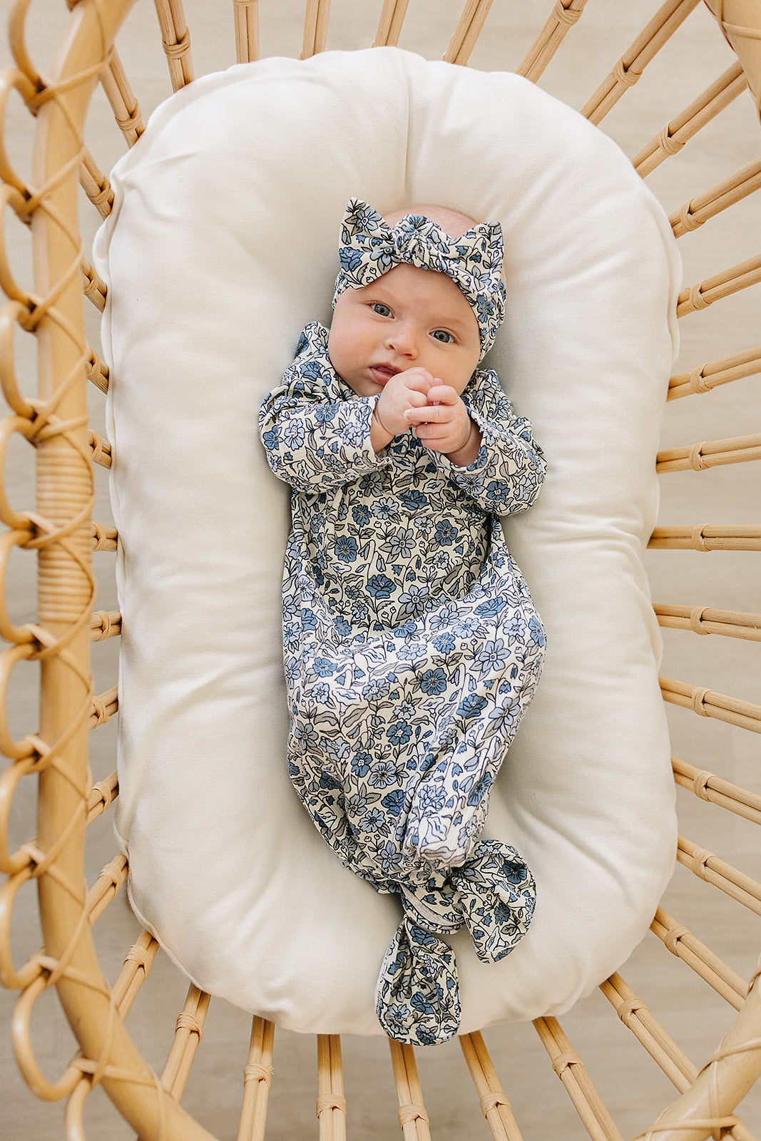 Bluebell Pointelle Bamboo Floral Head Wrap