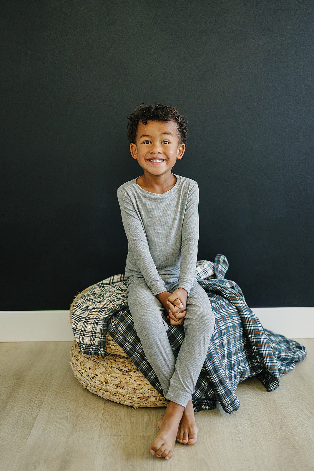 Vintage Plaid + Navy Plaid Muslin Quilt Blanket