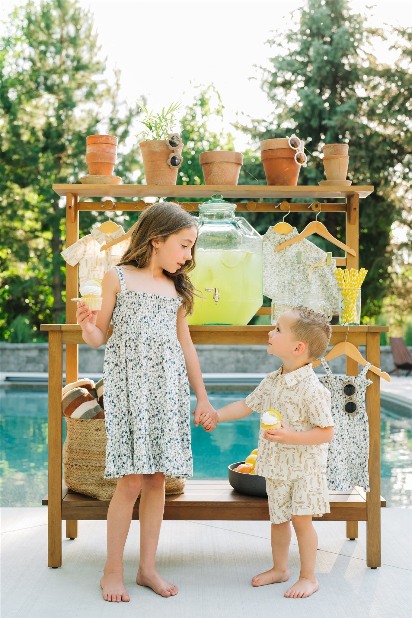 Blue Floral Linen Tank Dress