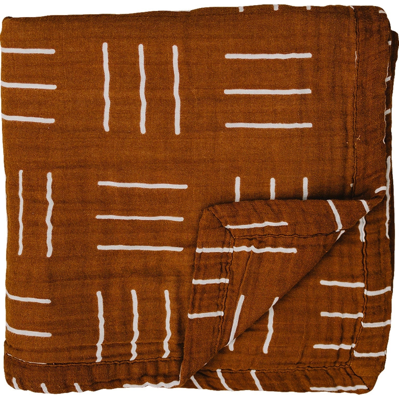 Mustard Mudcloth Muslin Quilt Blanket