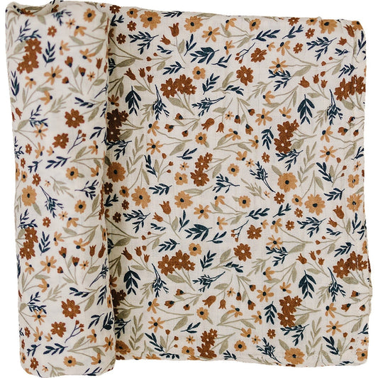 Harvest Floral Muslin Swaddle Blanket