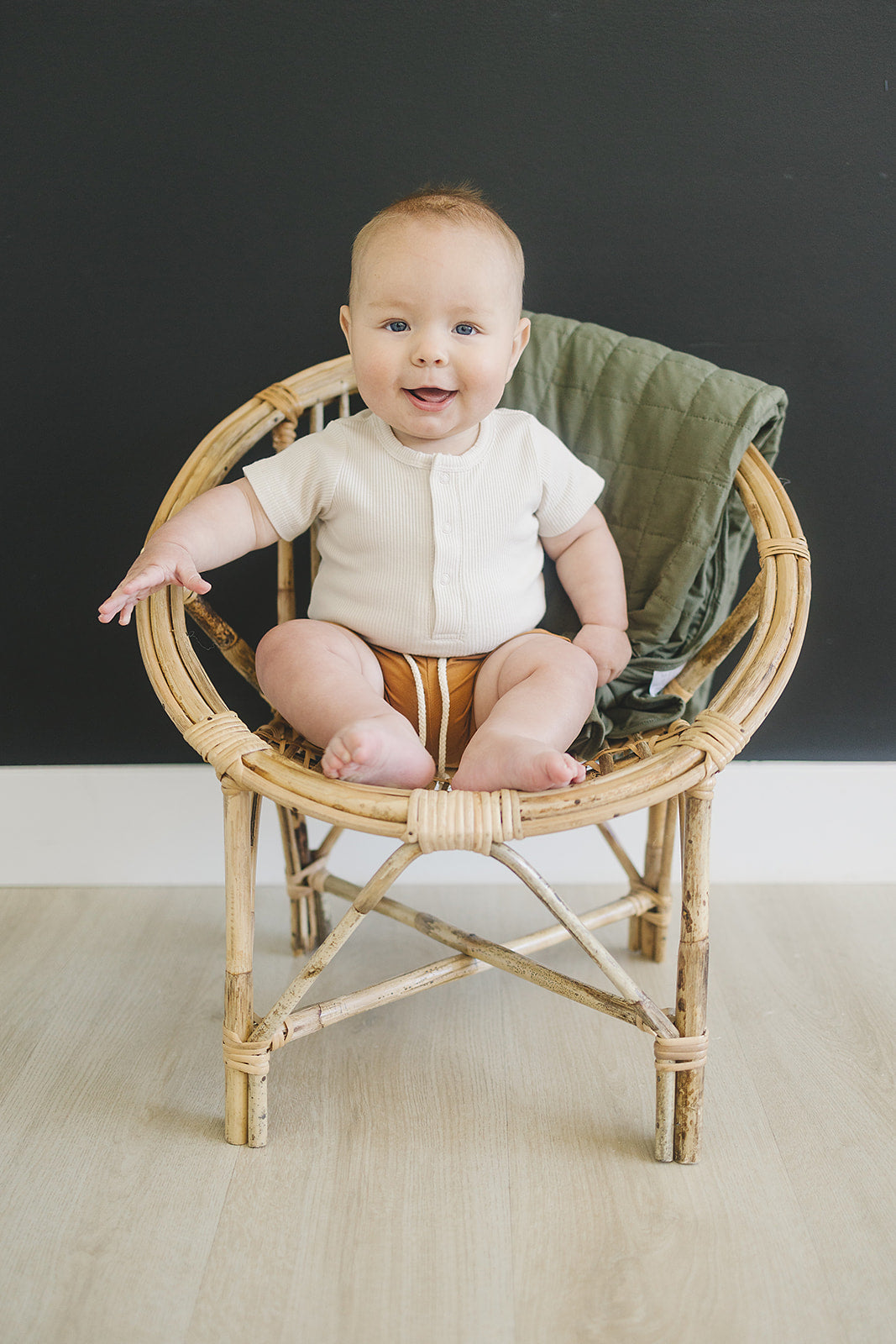 Vanilla Organic Cotton Ribbed Snap Bodysuit Romper
