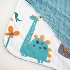 Mini Minky - Dinoland Blue Blanket