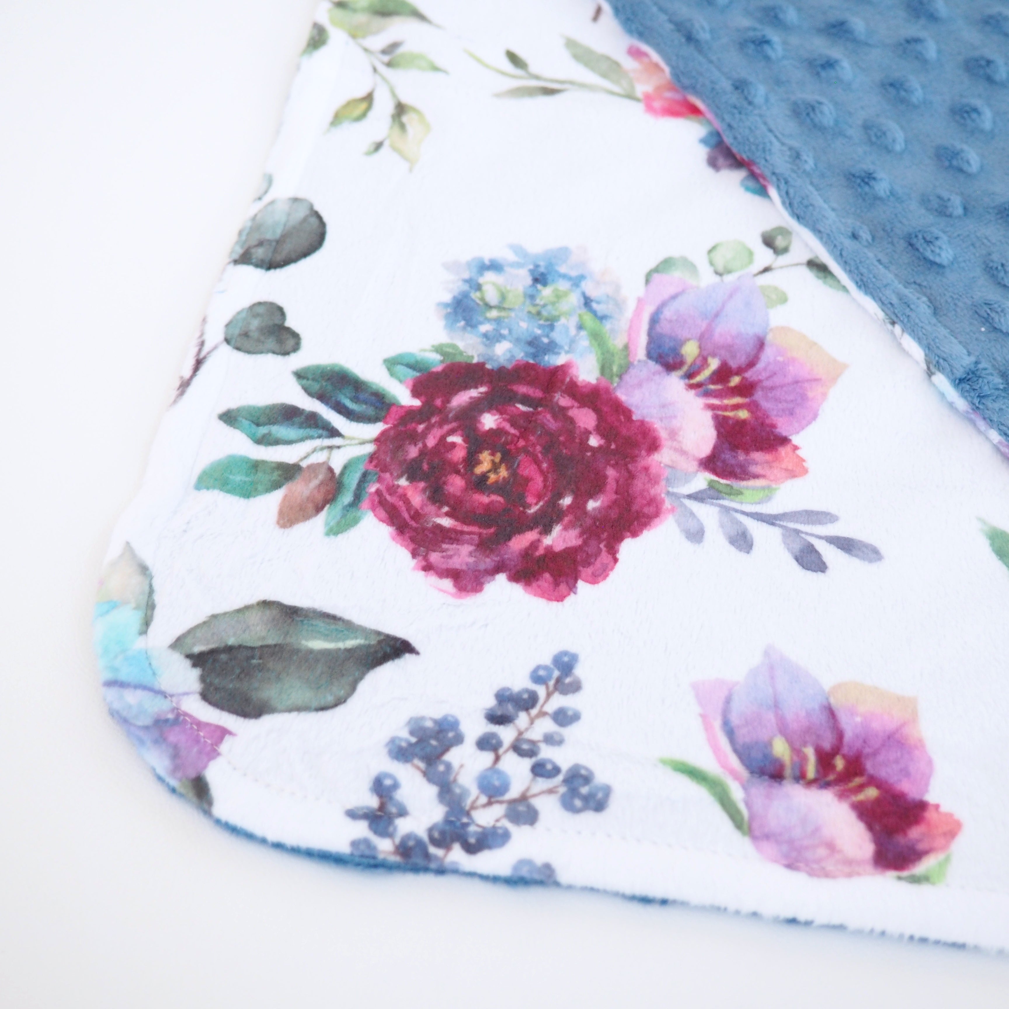 Mini Minky - Blue Floral Blanket