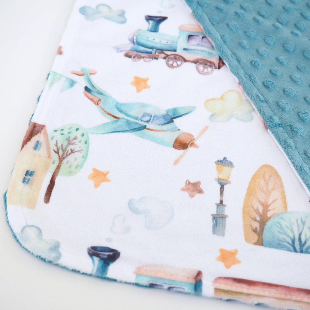 Mini Minky - Airplane & Train Blanket