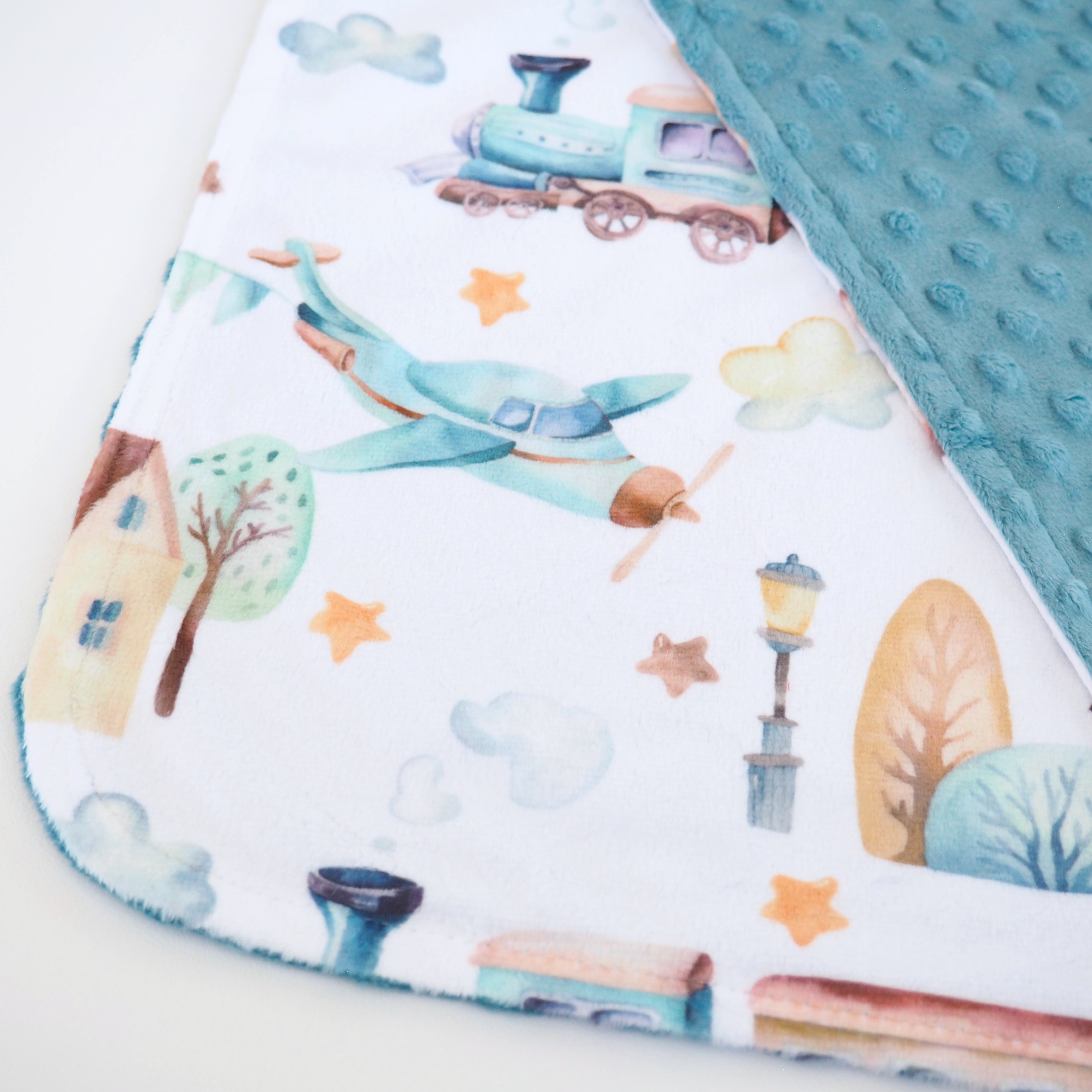 Mini Minky - Airplane & Train Blanket