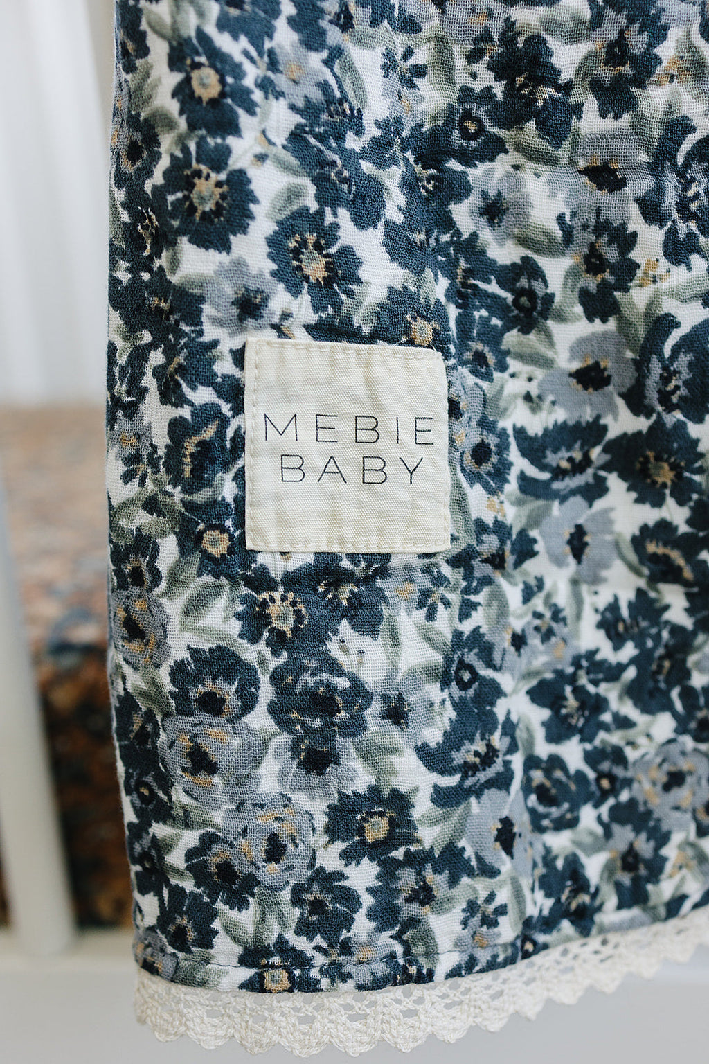 Liberty Floral + Coastal Plaid Lace Muslin Quilt Blanket
