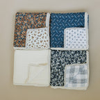Navy Berry + Cream Berry Lace Muslin Quilt Blanket