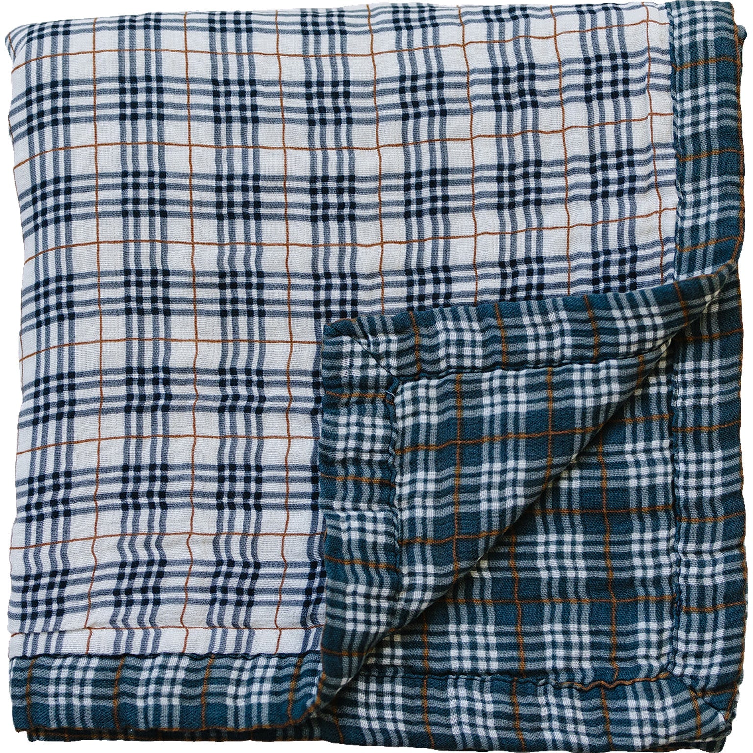 Vintage Plaid + Navy Plaid Muslin Quilt Blanket