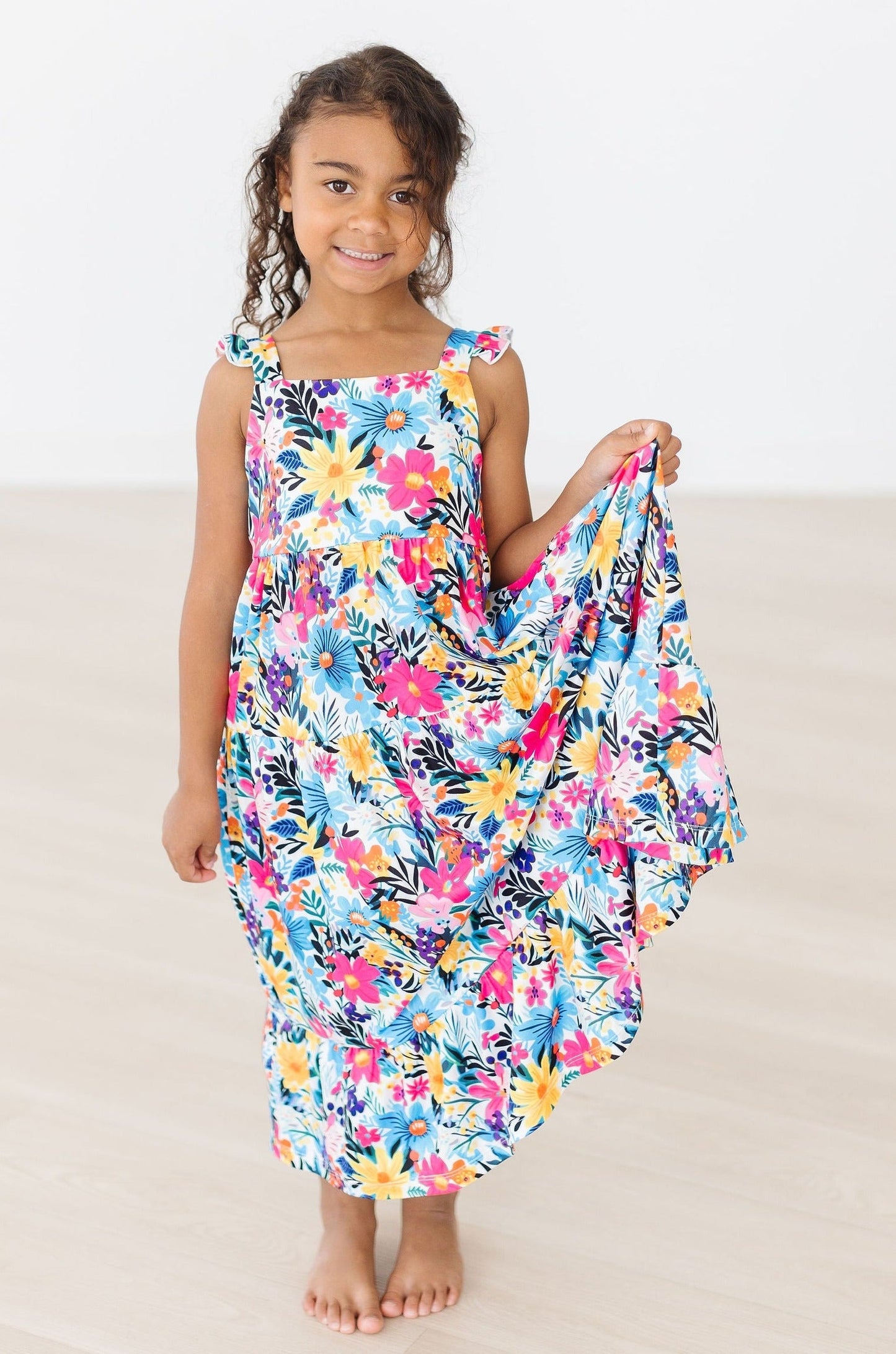 Petal Paradise Floral Ruffle Maxi Dress