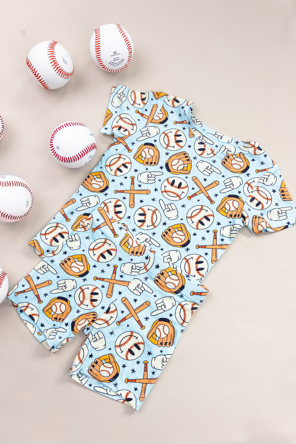 BASEBALL SMILEY DREAM SHORT SET