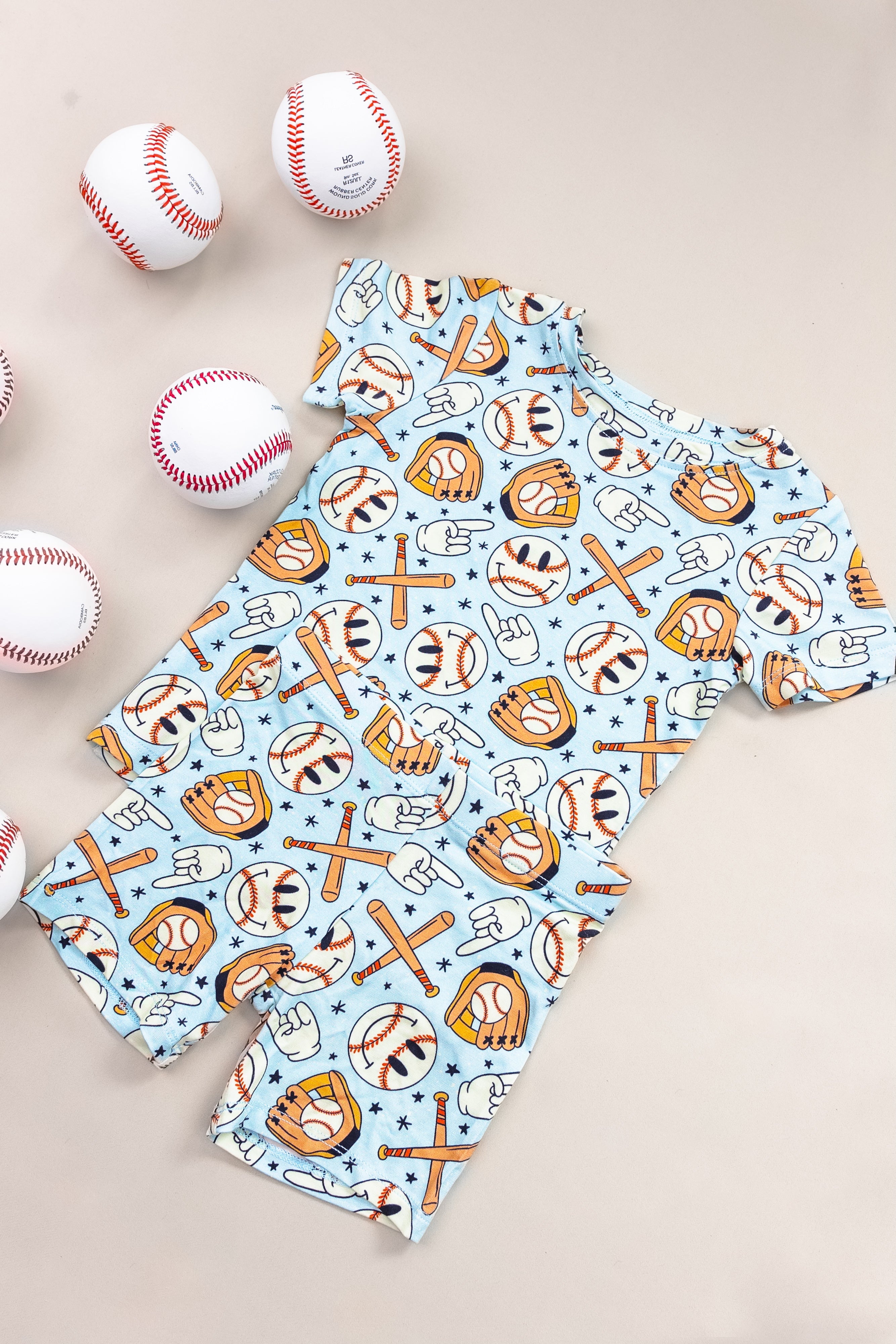 BASEBALL SMILEY DREAM SHORT SET