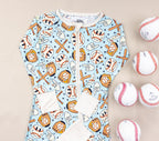 BASEBALL SMILEY DREAM ZIPPER ROMPER