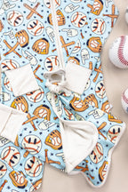 BASEBALL SMILEY DREAM ZIPPER ROMPER