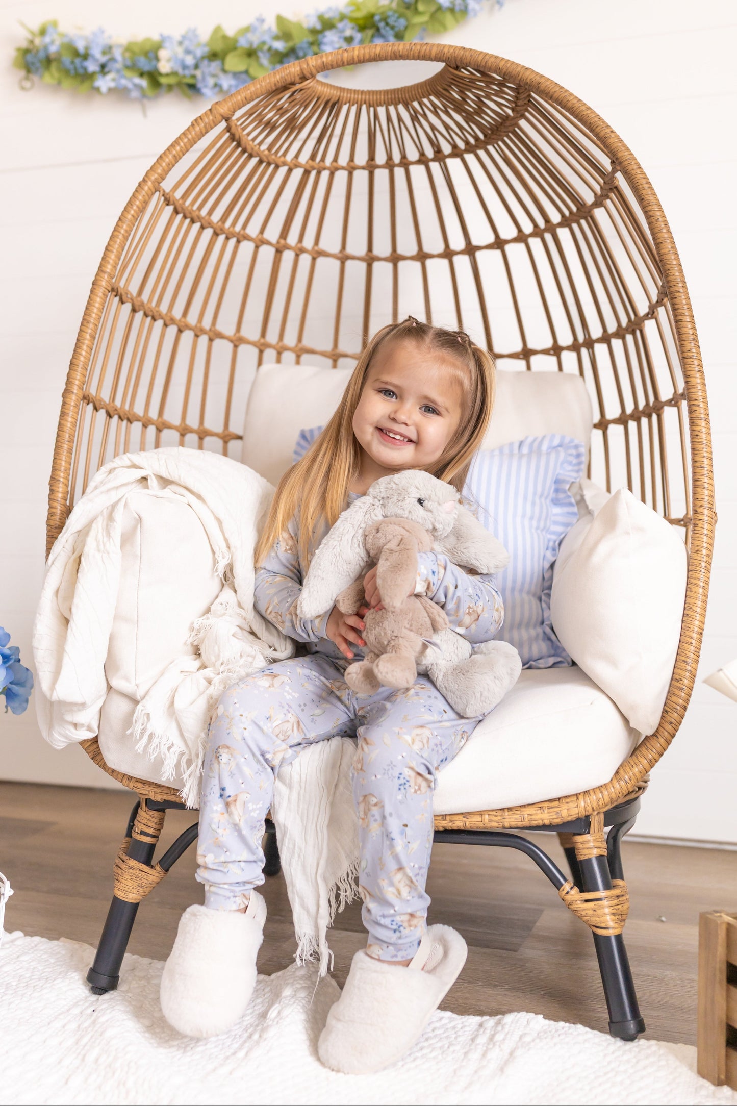 Bunny Blossoms 2pc Floral Bamboo Pajamas