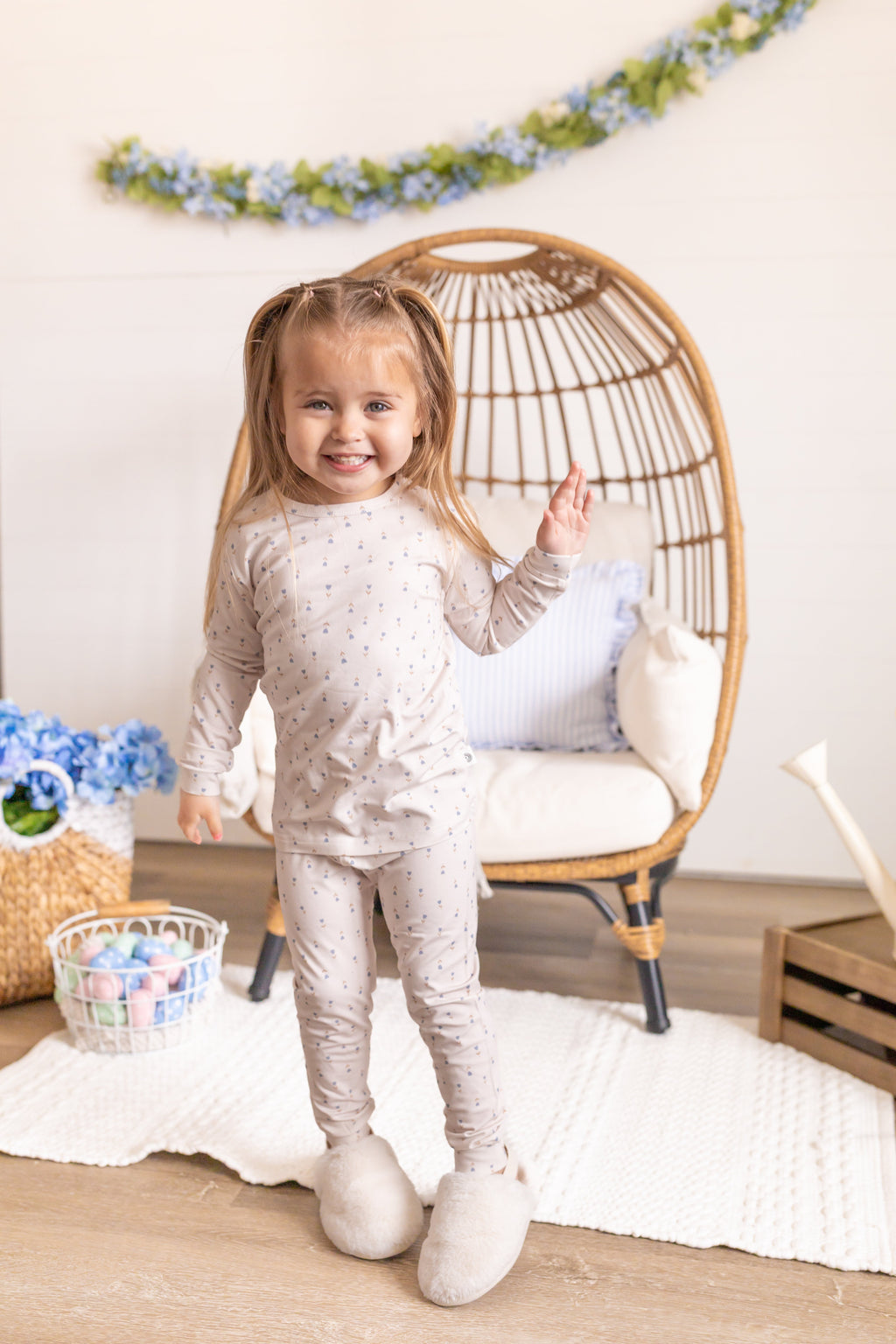 Tiny Tulips 2pc Floral Bamboo Pajamas