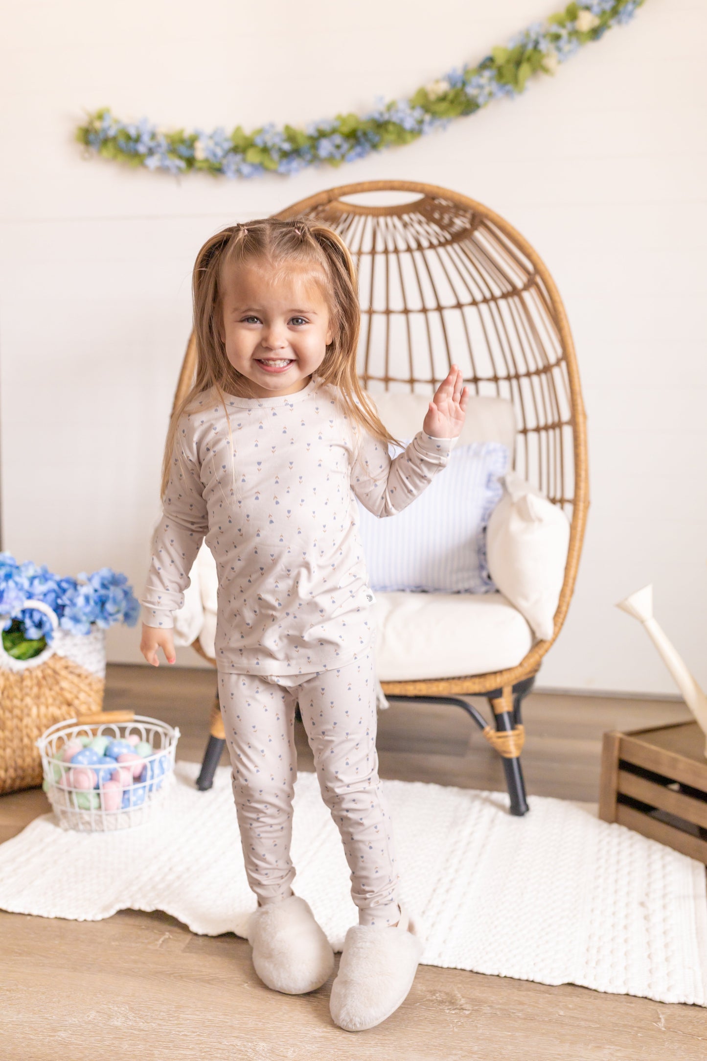 Tiny Tulips 2pc Floral Bamboo Pajamas